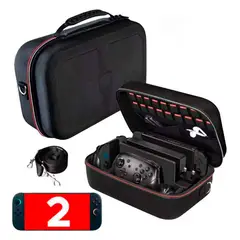 VARIOS - Maleta para Nintendo Switch 2 Grande Resistente Negro