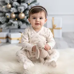 ECOBEBE - Set Navidad Bebé Ginger Cookies Chaqueta + Pantalón 100% Algodón Orgánico