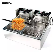 BOMA - Freidora Eléctrica Doble 12L Smart -ROSTIK- Silver