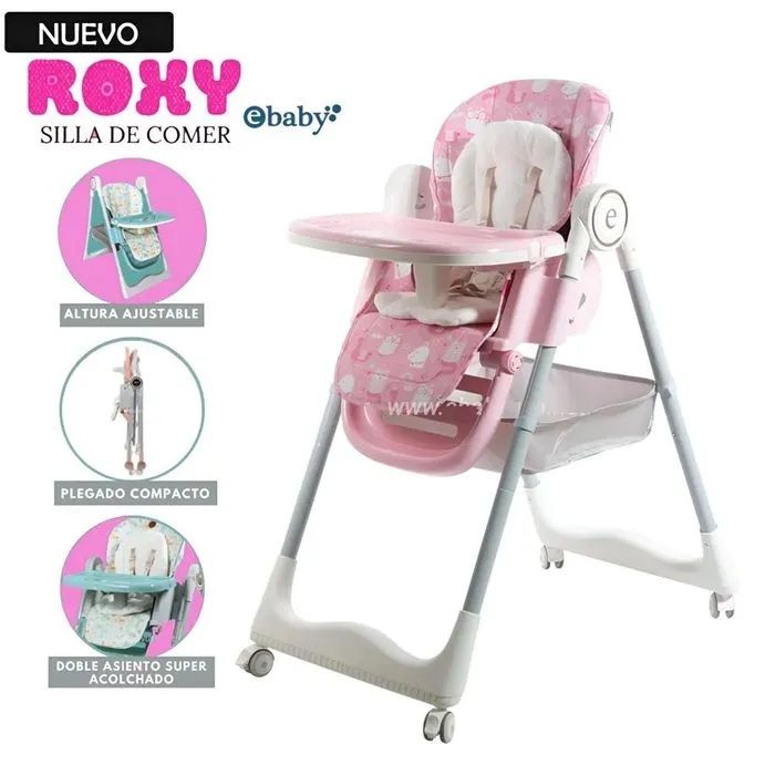 Silla de comer Plegable doble asiento Roxy Rosado