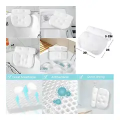 GENERICO - ALMOHADA DE BAÑO CON SOPORTE PARA EL CUELLO