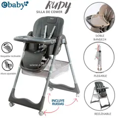 EBABY - Silla de Comer Rudy con llanta Gris