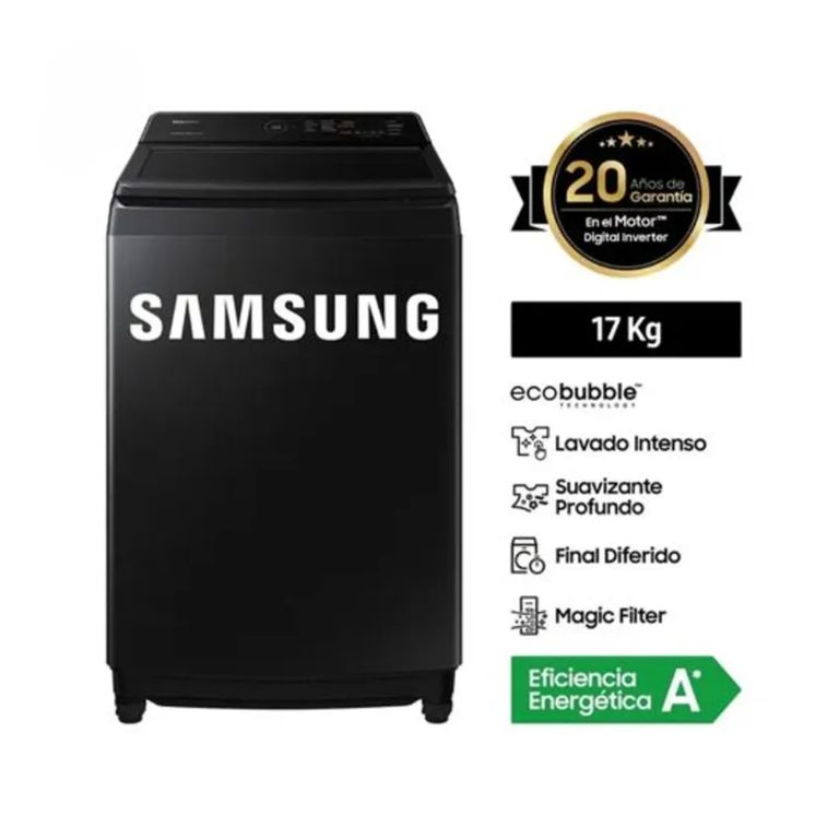 Lavadora Carga Superior 17 kg Ecobubble Digital Inverter - WA17CG6441BVPE