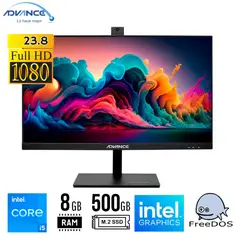 ADVANCE - ALL IN ONE AIO AO8560, 23.8" IPS, Intel I5-12400 2.50GHZ, 8GB DDR5, SSD 500GB FREEDOS
