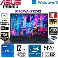 ASUS - Laptop Vivobook 14 X1404VA-I712512 Intel Core i7-1355U 12GB RAM 512GB SSD 14" FHD Quiet Blue