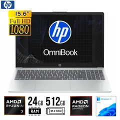 HP - LAPTOP Omnibook 15-fn0072la 15,6" FHD AMD RYZEN7 AI 350 24GB RAM 512GB SSD Win11