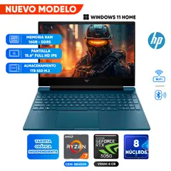 HP - Laptop Victus Gaming 15-FB2017LA, Ryzen 7 8845HS, 16GB DDR5, 1TB SSD, 15.6 FULL HD IPS
