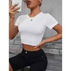 MARC - Blusa Manga Corta Casual Mujer Blanco