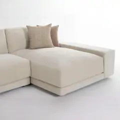 GENERICO - Seccional Oasis Izquierda en Tela Chenille Antifluido con 3 Cojines Decorativos