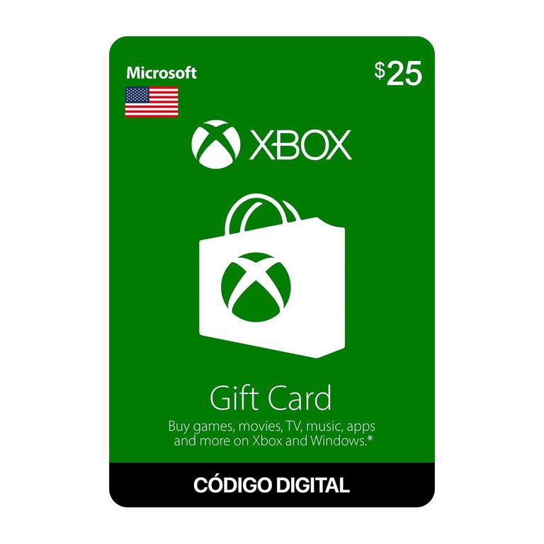 Gift Card Xbox Live 25 Código digital
