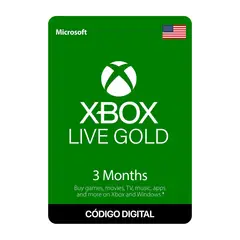MICROSOFT - Gift Card Xbox Live Gold 3 Meses Código digital