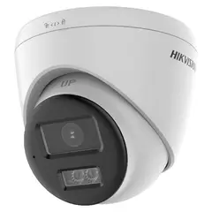 HIKVISION - Cámara analógica 2MP Turret con audio bidireccional alarma y luz estroboscópica de Policia