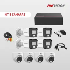 HIKVISION - Kit de 8 cámaras Analógicas con Edvr incluye SSD 1Tera Integrado