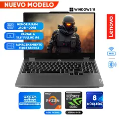 LENOVO - Laptop LOQ 15ARP9, AMD RYZEN 7 7435HS, 24GB DDR5, 512 SSD, 15.6 FULL HD IPS