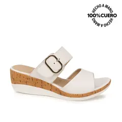 VIALE - Sandalia Strap Casual ALE-2635 Blanco Cuero