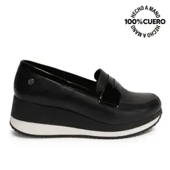 VIALE - Zapato Oxford Casual ALE-2639 Negro Cuero