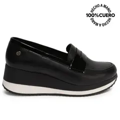 VIALE - Zapato Oxford Casual ALE-2639 Negro Cuero