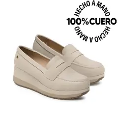 VIALE - Zapato Oxford Casual ALE-2639 Vainilla Cuero