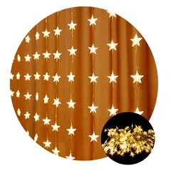 GENERICO - Cortina de Luces LED 3x1 Diseño Estrellas Decorativas