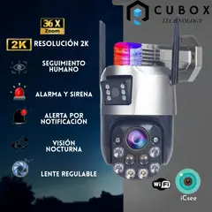 OEM - Cámara Wifi Doble Lente UHD con Zoom óptico 36x alcance 100 metros