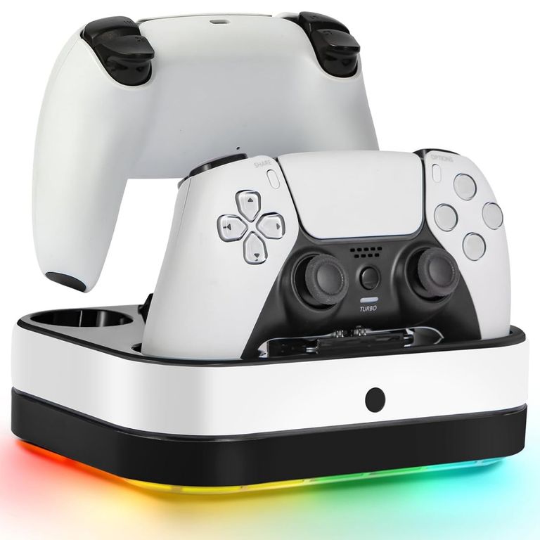 Cargador Para Mandos PS5 Estación De Carga PS5 Rgb Blanco