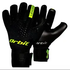 ORBIT - GUANTES DE ARQUERO CON VARILLAS LEADER NEGRO CON AMARILLO TALLA 6