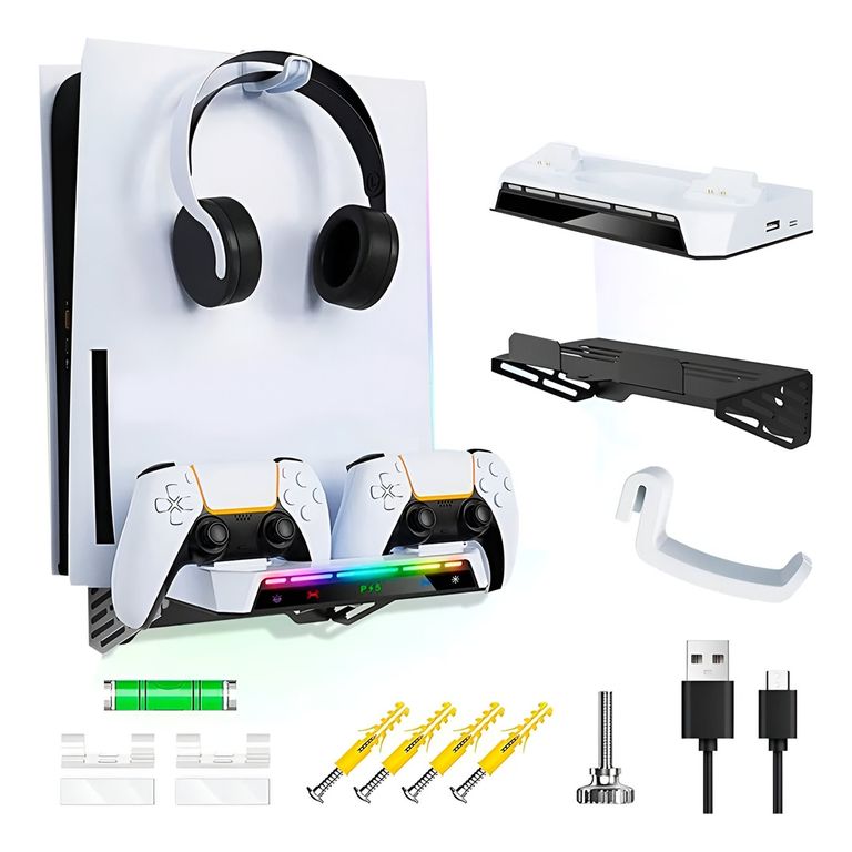 Cargador Para Mandos PS5 Soporte Rack de Montaje En Pared PS5 RGB