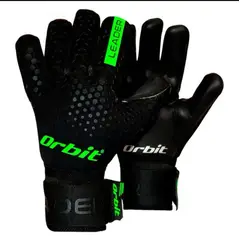 ORBIT - GUANTES DE ARQUERO CON VARILLAS LEADER NEGRO CON AMARILLO TALLA 9
