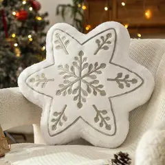 GENERICO - Cojin Navidad Estrella Plateado 40x40 Decoraline Home
