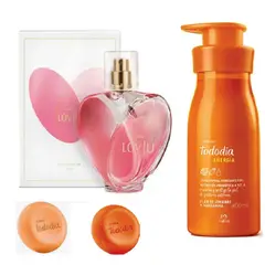 NATURA - Lov U Perfume de Mujer Avon + 2 jabones + crema corporal
