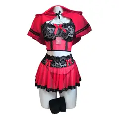 GENERICO - DISFRAZ DE CAPERUCITA LENCERIA SEXY DE ENCAJE