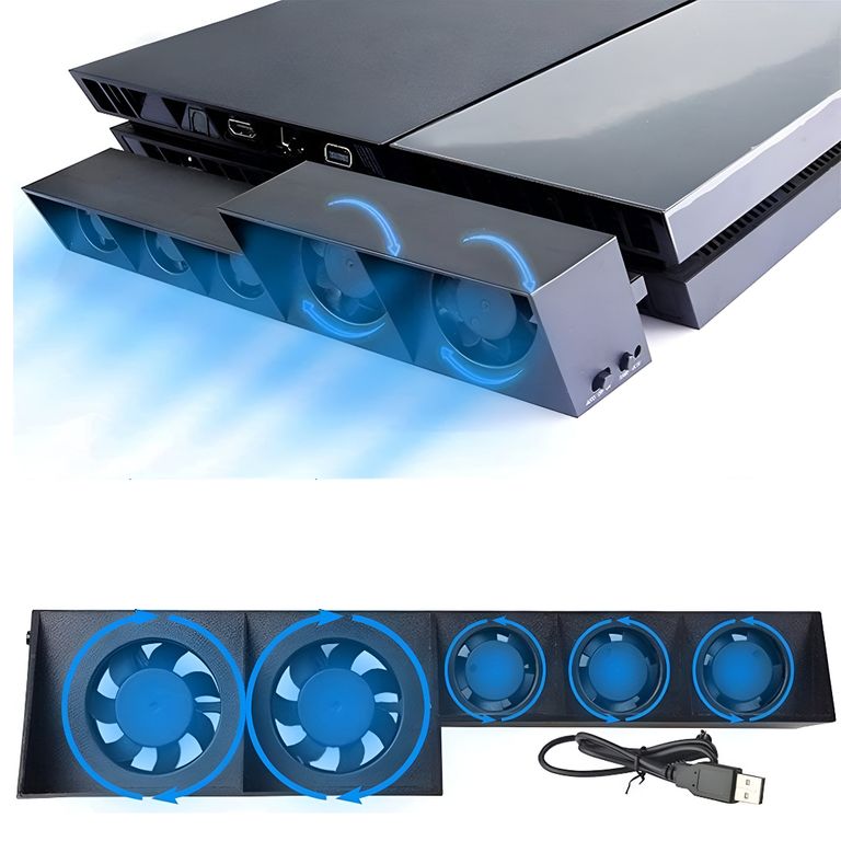 Cooler Para Ps4 Fat 5 Ventiladores Turbo