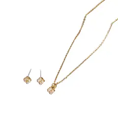 CYZONE - Set Collar y Aretes para mujer Elegant Gold