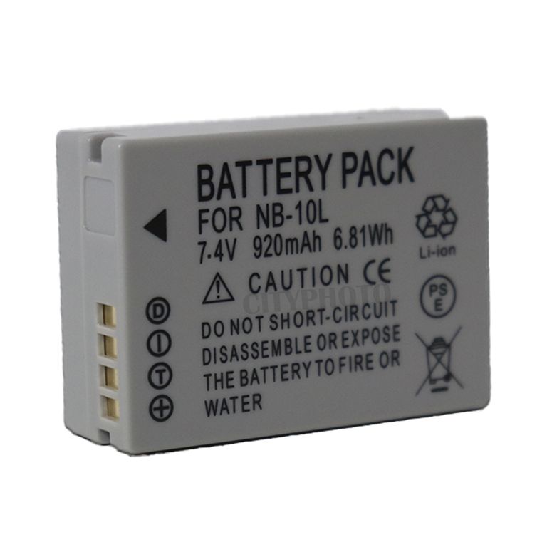 Batería NB- 10L para Cámaras Canon Powershot G1 X G15 G16 SX40 SX50 SX60 Hs