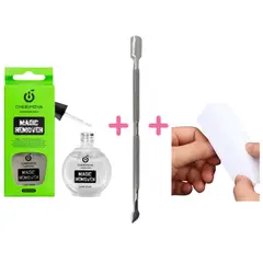 GENERICO - PACK REMOVEDOR DE GEL CHERIMOYA + REPUJADOR + BAFER