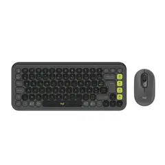 LOGITECH - Teclado y Mouse POP Icon Combo Negro Español