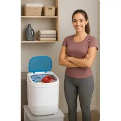 GENERICO - MINI LAVADORA ELÉCTRICA PORTÁTIL CON ESCOBILLA DE LAVADO PARA ROPA ZAPATILLA