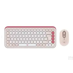 LOGITECH - Teclado y Mouse POP Icon Combo Rosado Español