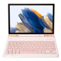 RENVMEXY - Funda Con Teclado Bluetooth Para Samsung Tab A8 2021 Rose