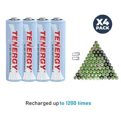 IMPORTA - 4 pilas recargables AA tenergy americanas