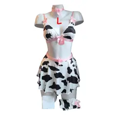 GENERICO - DISFRAZ DE VAQUITA LENCERIA DE VACA SEXY TALLA L