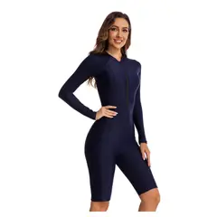 GENERICO - TRAJE DE BAÑO HASTA LA RODILLA AZUL PARA NATACION