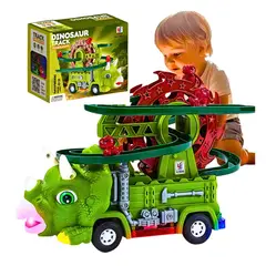 GENERICO - Juguete Carro Triceratops Con Via Deslizante Luces Y Sonido