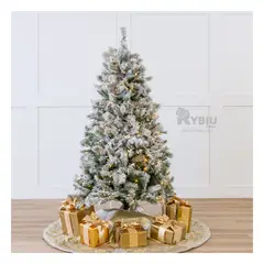 GENERICO - Árbol Nevado Lujo 2.10m Alto para Creación de Ambiente Invernal Verde en Blanco