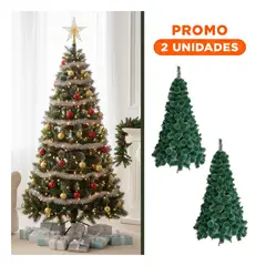 RYBIU IMPORT - Pack2 Arbol de Navidad Nevado Verde 210cm con Ramas Frondosas y Realistas