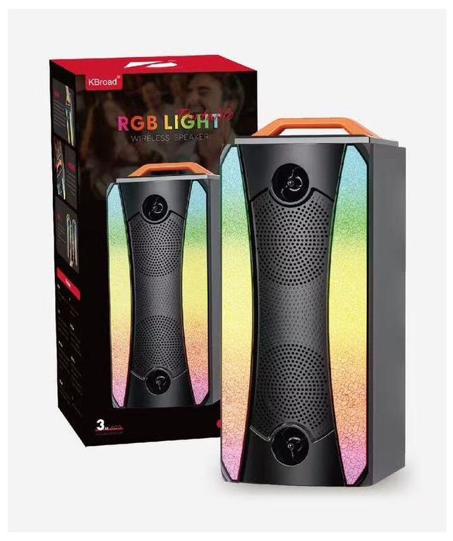 Parlante Portátil Inalámbrico KBroad RGB Light con Luces LED y Sonido Potente