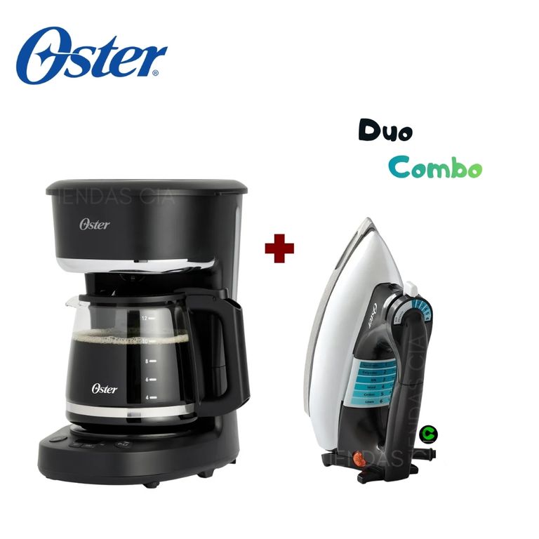 DUO Cafetera de 12 Tazas BVSTDCP121B y Plancha Clásica