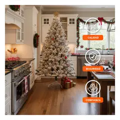 SKYBLOO - Arbol Navideño de 1.80 m con Ramas Nevadas Blancas de Verde