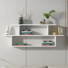 GENERICO - Repisa Melamina 90x54 Blanco + 1 Repisa Decorativa de Regalo