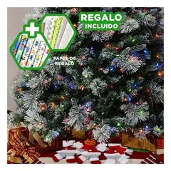 GENERICO - Arbol de Navidad Verde Nevado 150 cm para Decorar Sala u Oficina Y+Papel Regalo